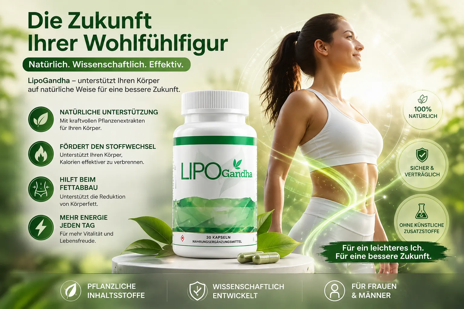 LipoGandha Kapseln – pflanzliche Ballaststoffe & Probiotikum